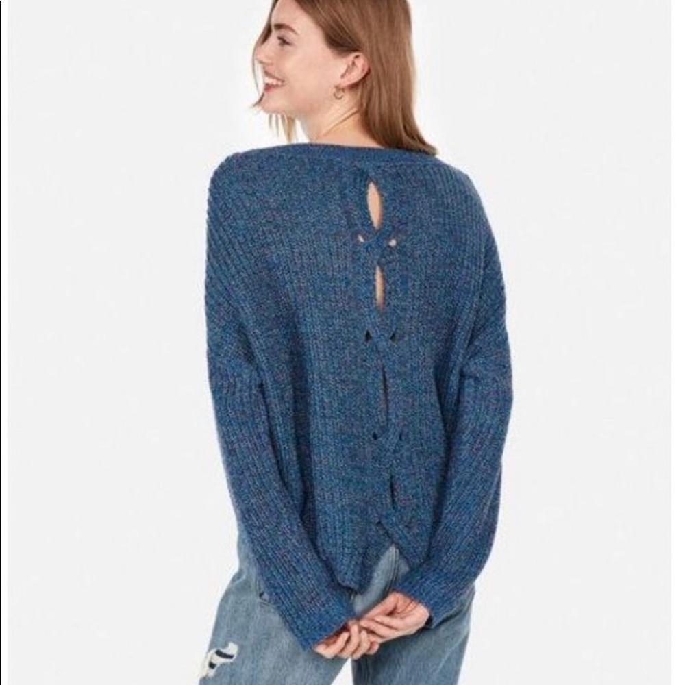 Express Cable Split Back Sweater - Picture 9 of 9
